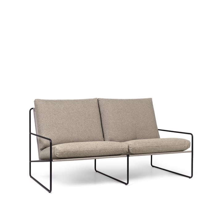 Desert 2-zits bank - stof dark sand, zwart frame - Ferm Living