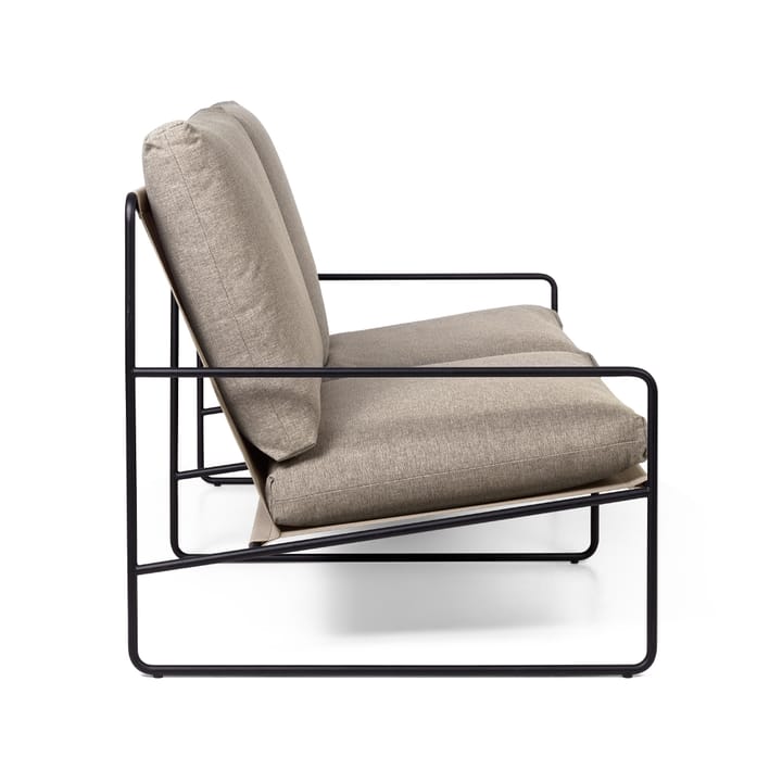 Desert 2-zits bank, stof dark sand, zwart frame Ferm Living