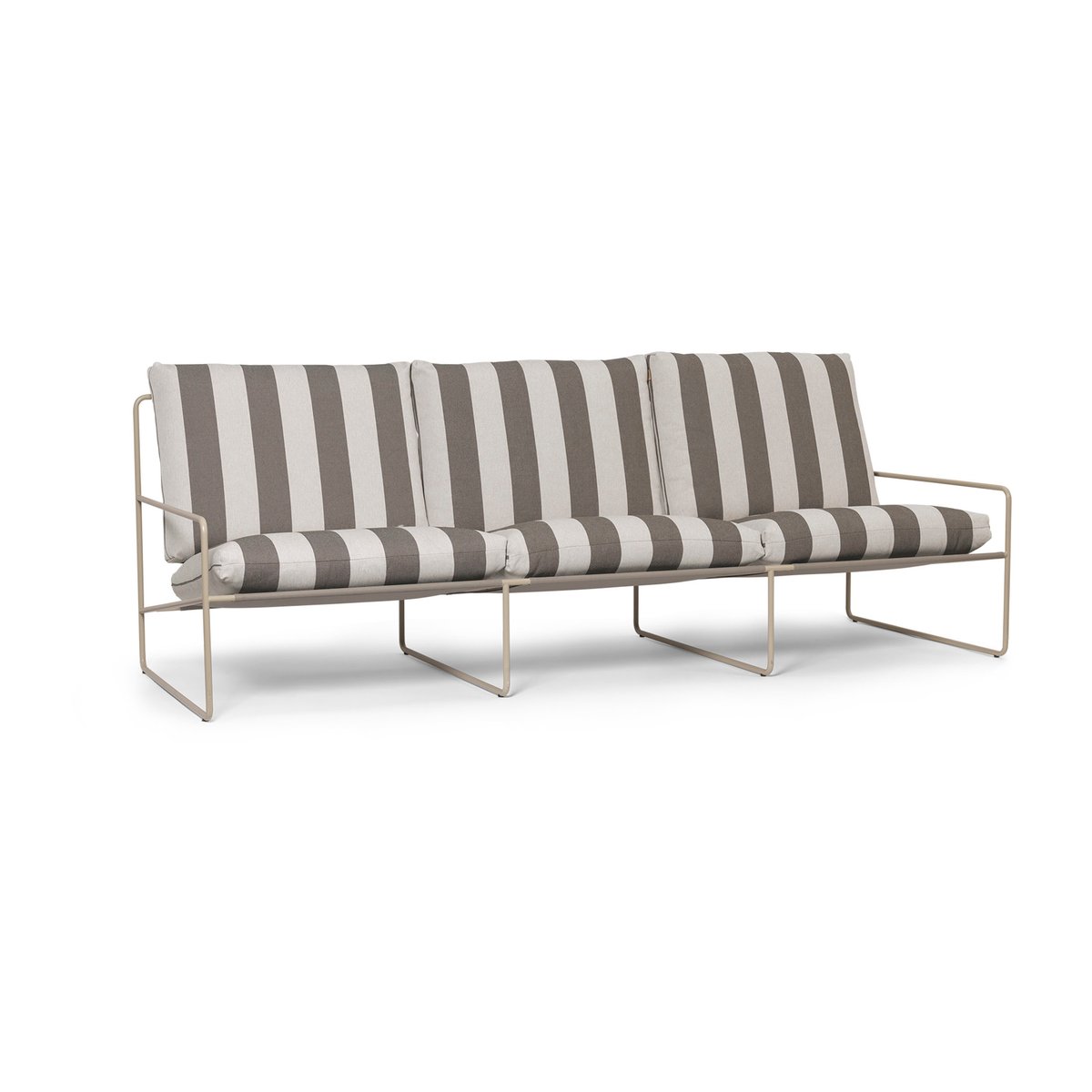 Ferm Living Desert driezitsbank Cash stripe-chocolate