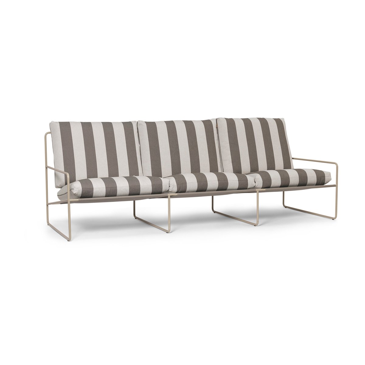 ferm LIVING Desert driezitsbank Cash stripe-chocolate