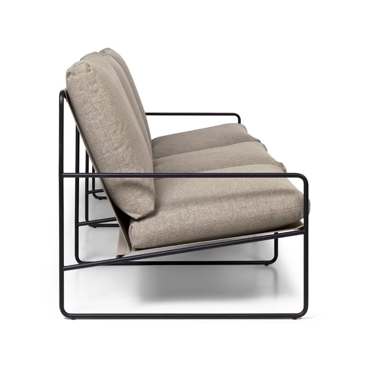 Desert driezitsbank, stof dark sand, zwart frame Ferm Living