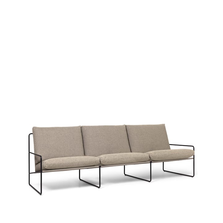 Desert driezitsbank - stof dark sand, zwart frame - Ferm Living