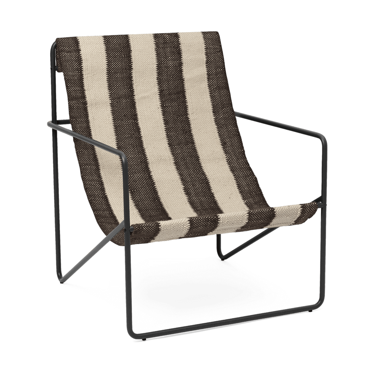 ferm LIVING Desert loungefauteuil Black, off-white, chocolate