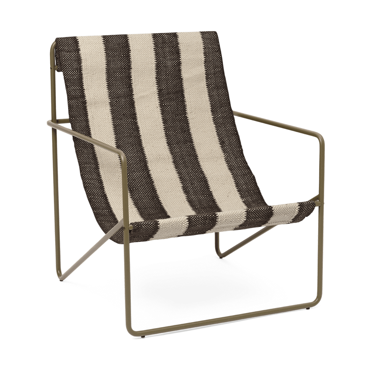 ferm LIVING Desert loungefauteuil Olive, off-white, chocolate