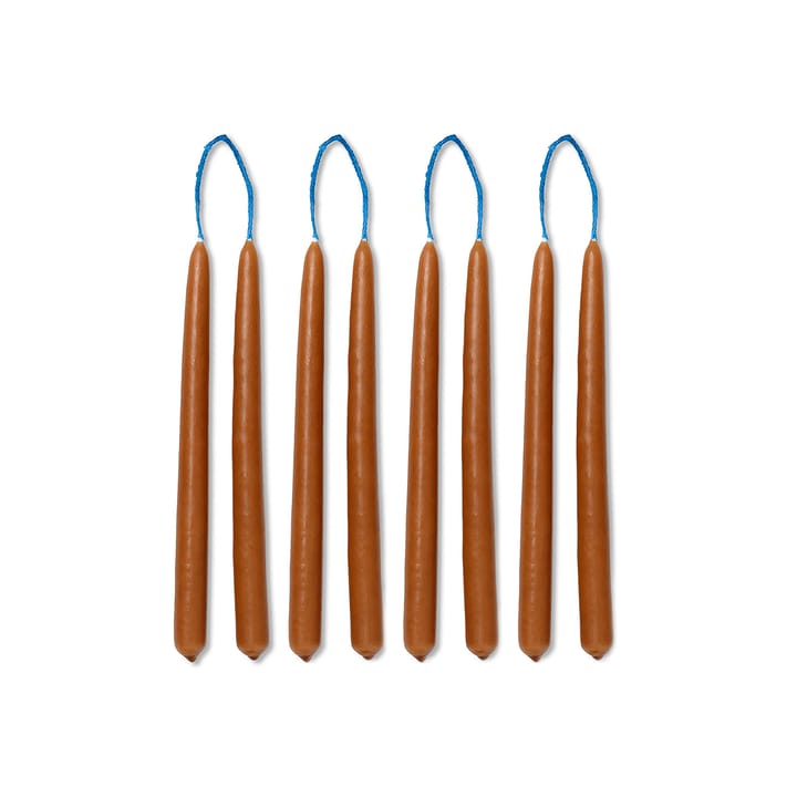 Dipped candles handgemaakte kaarsen 15 cm 8-pack  - Amber - ferm LIVING