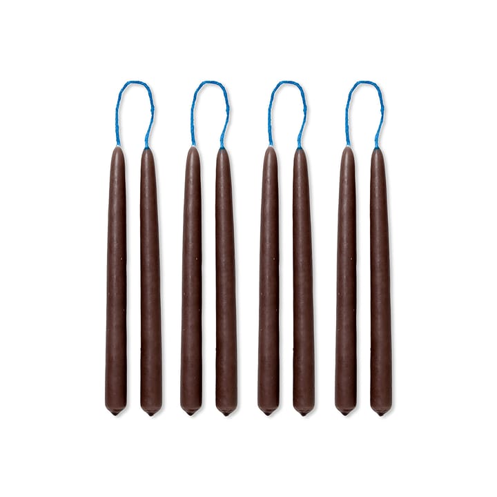 Dipped candles handgemaakte kaarsen 15 cm 8-pack  - Brown - Ferm LIVING