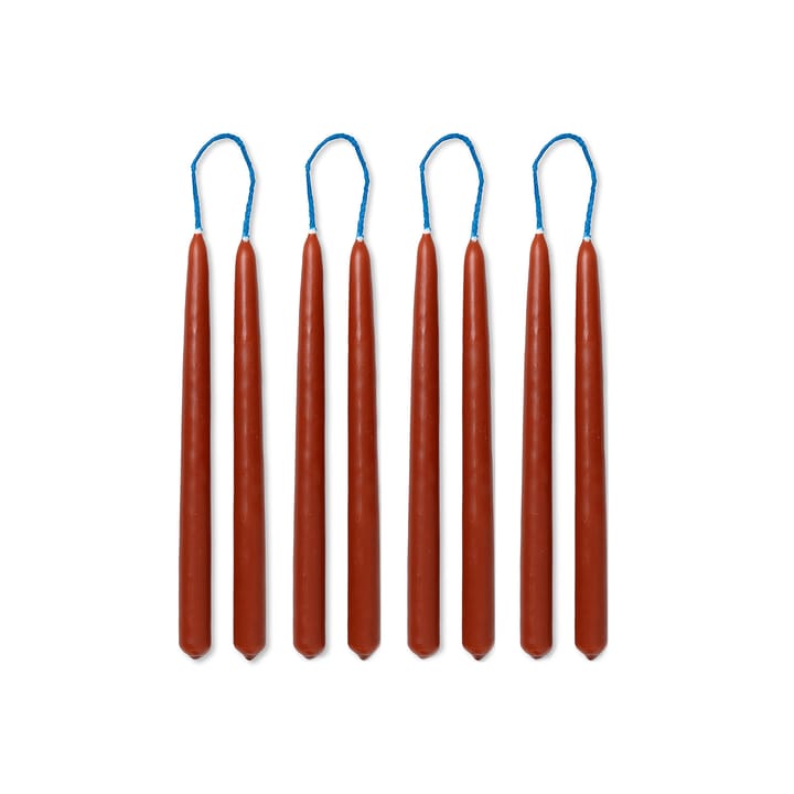 Dipped candles handgemaakte kaarsen 15 cm 8-pack  - Rust - Ferm LIVING