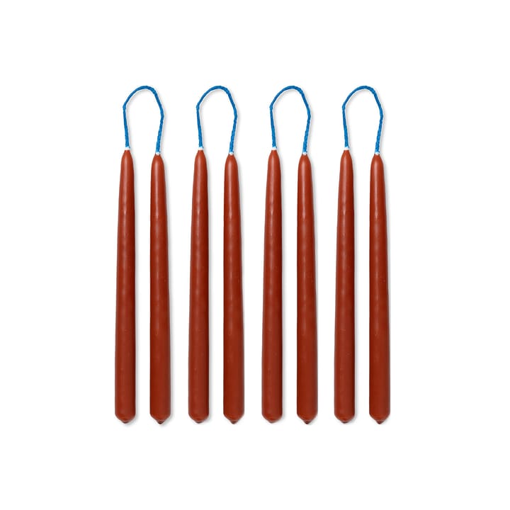 Dipped candles handgemaakte kaarsen 15 cm 8-pack  - Rust - Ferm LIVING