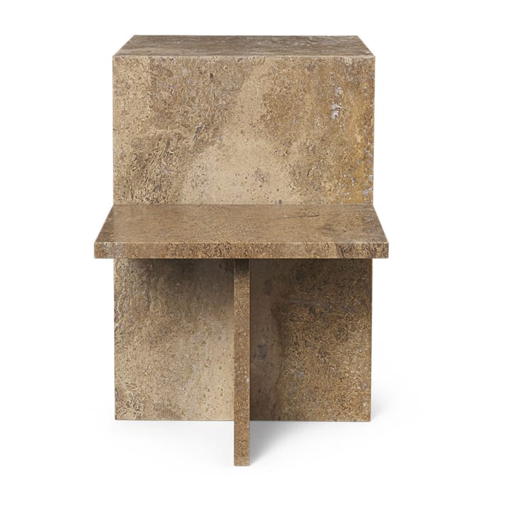 Distinct bijzettafel 59,5x35x50 cm, Dark Brown Travertine Ferm Living