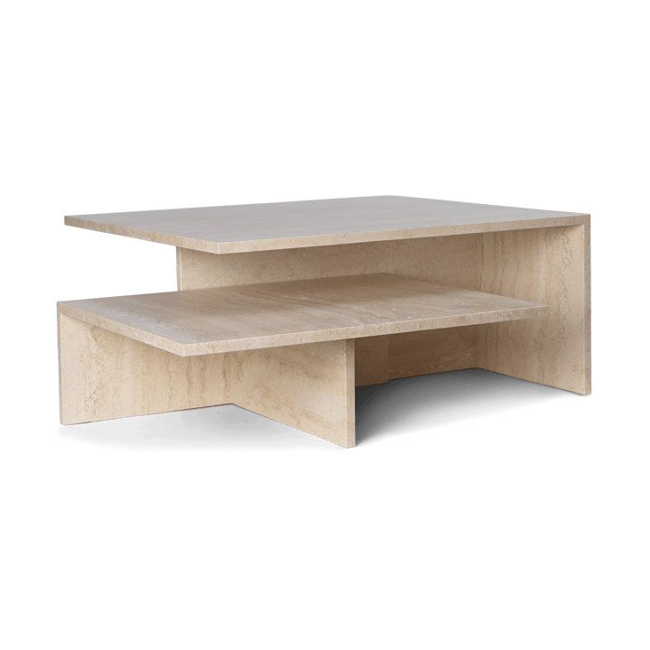 Distinct Grande Duo salontafel 133x70x35 cm - Travertijn - Ferm Living