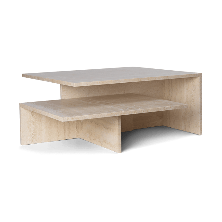 Distinct Grande Duo salontafel 133x70x35 cm - Travertijn - Ferm LIVING