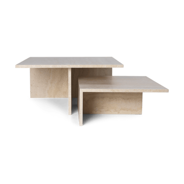 Distinct Grande Duo salontafel 133x70x35 cm - Travertijn - Ferm Living