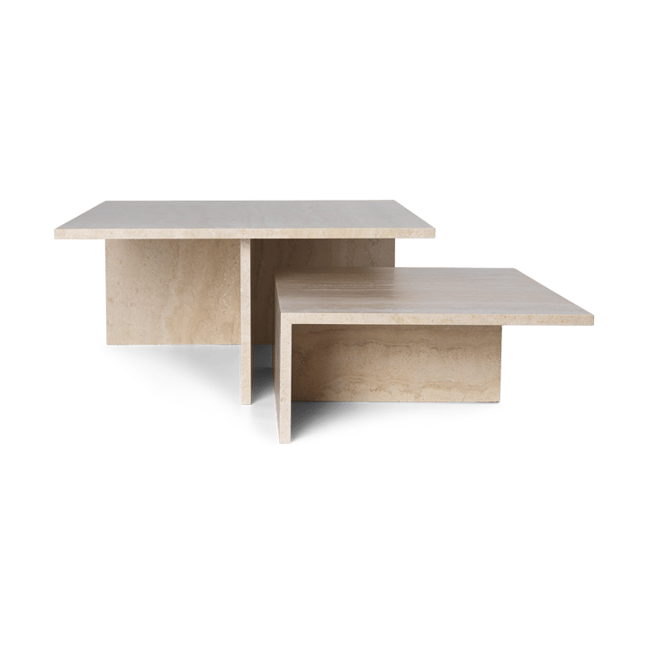 Distinct Grande Duo salontafel 133x70x35 cm, Travertijn Ferm Living