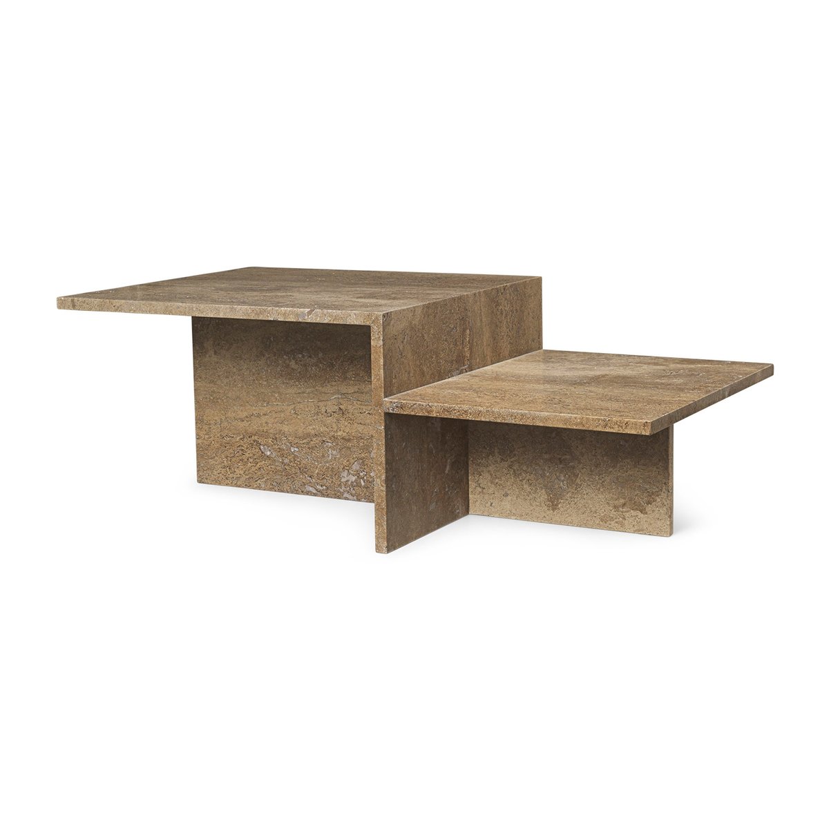 ferm LIVING Distinct salontafel Dark Brown Travertine