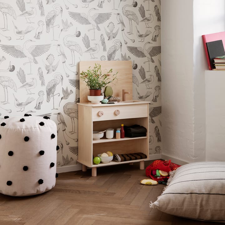 Dot poef Ø39 cm, Sand-black Ferm Living