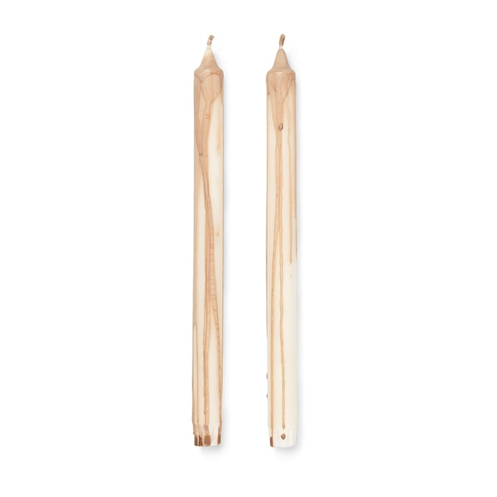 Dryp stearinekaars 2-pack - Beige - Ferm Living