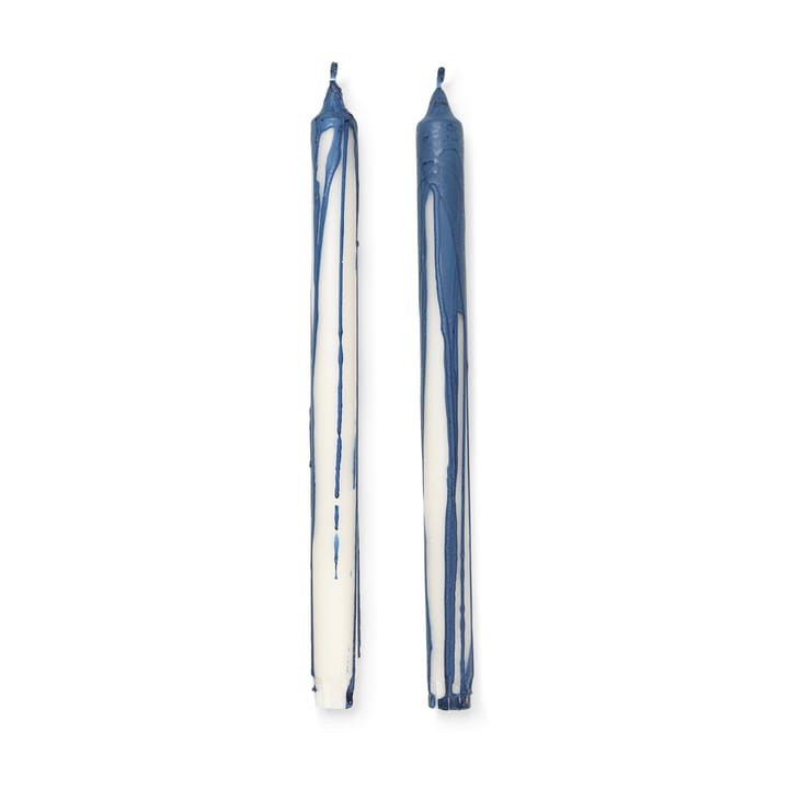 Dryp stearinekaars 2-pack - Deep Blue - ferm LIVING