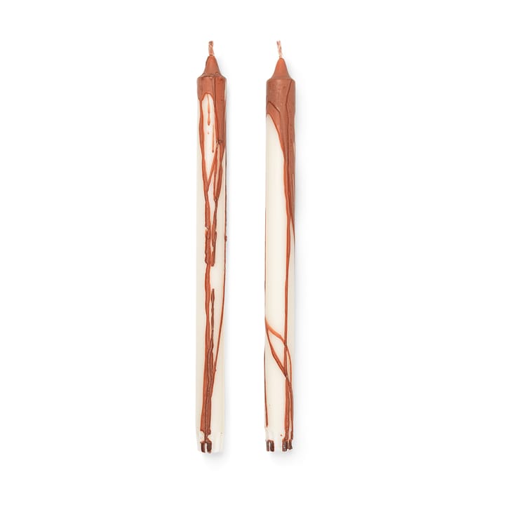 Dryp stearinekaars 2-pack - Rust - Ferm LIVING