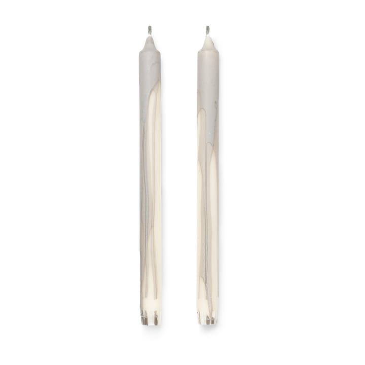 Dryp stearinekaars 2-pack - Warm Grey - Ferm Living