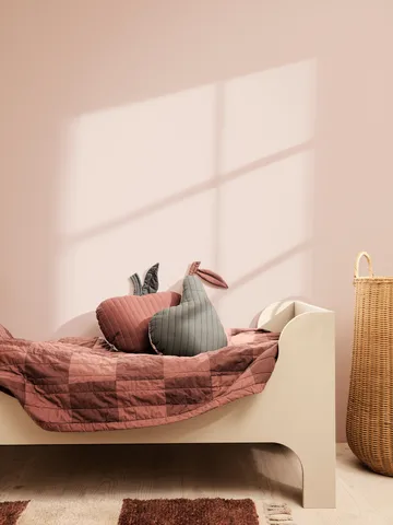 Duo doorgestikte deken 90x187 cm - Red Brown Tonal - Ferm Living