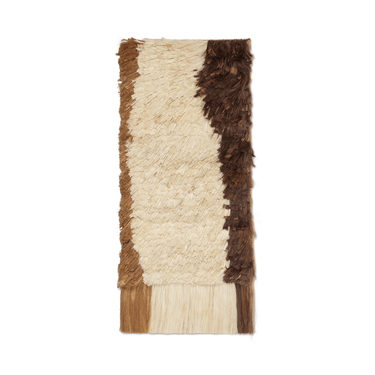 ferm LIVING Edge Wall Rug tapijtwerk 50x110 cm Roomwit-Koffie