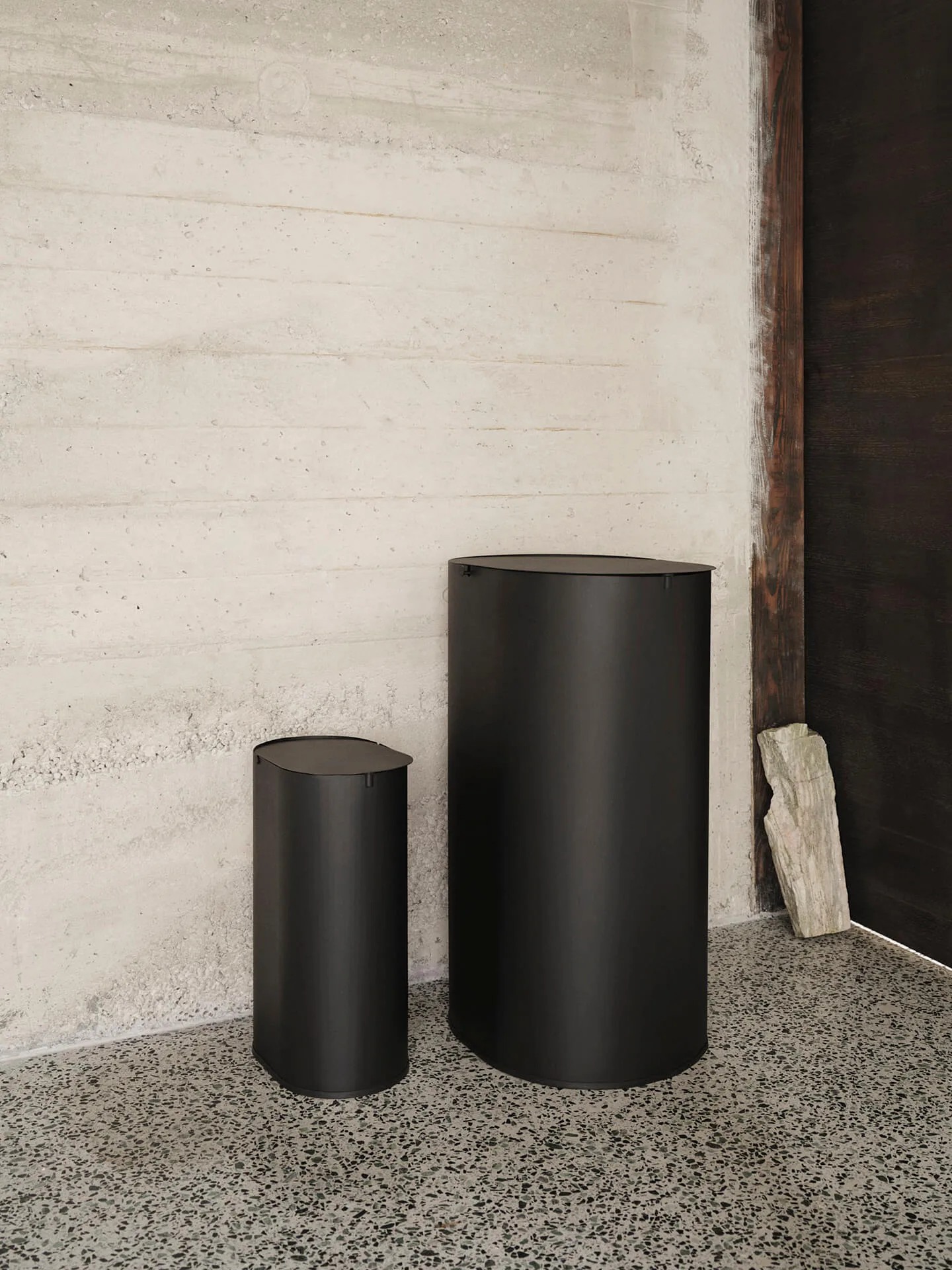 Enkel prullenbak large, Black Ferm Living