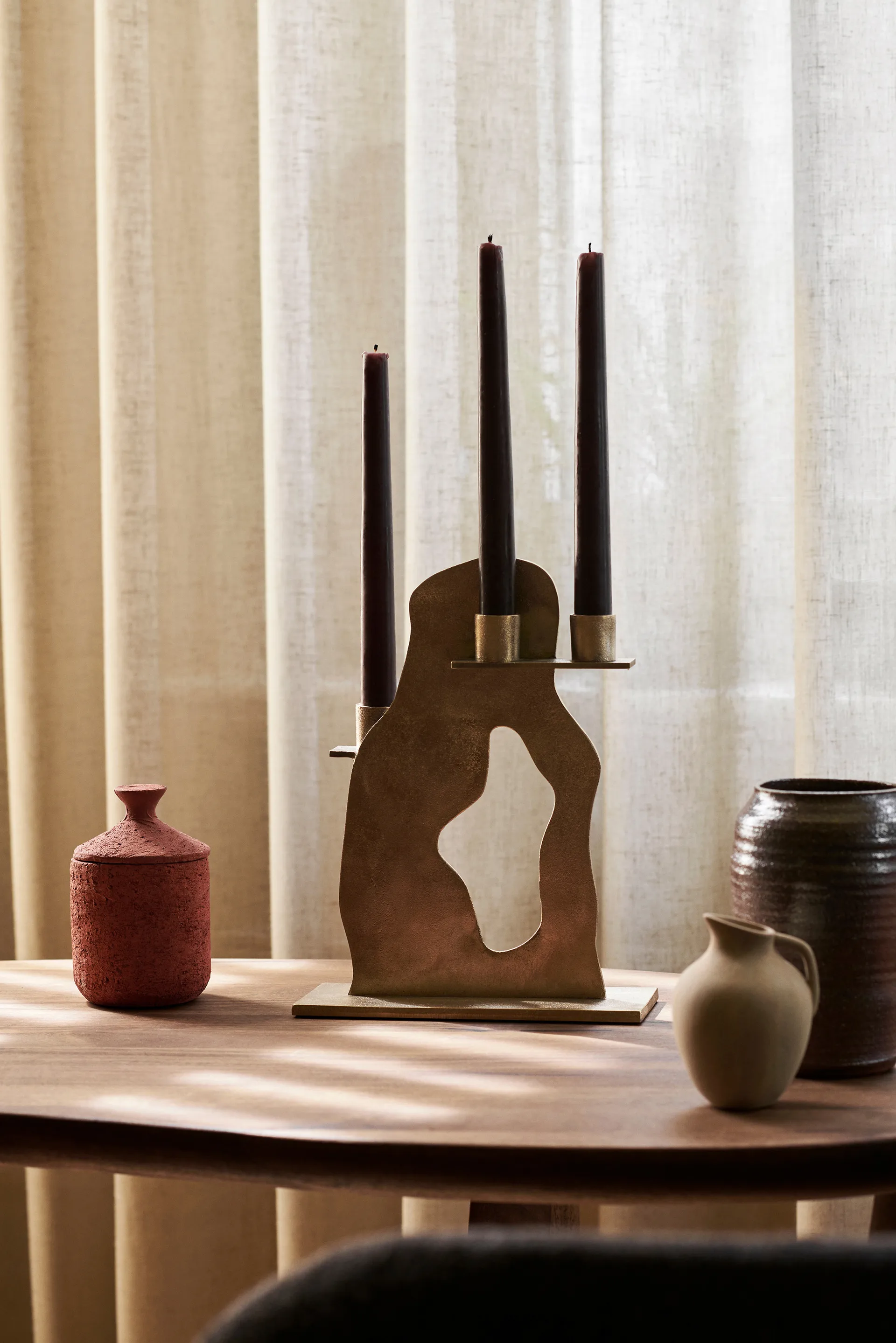 Erode kandelaar 21x27x4 cm, Brass Ferm Living
