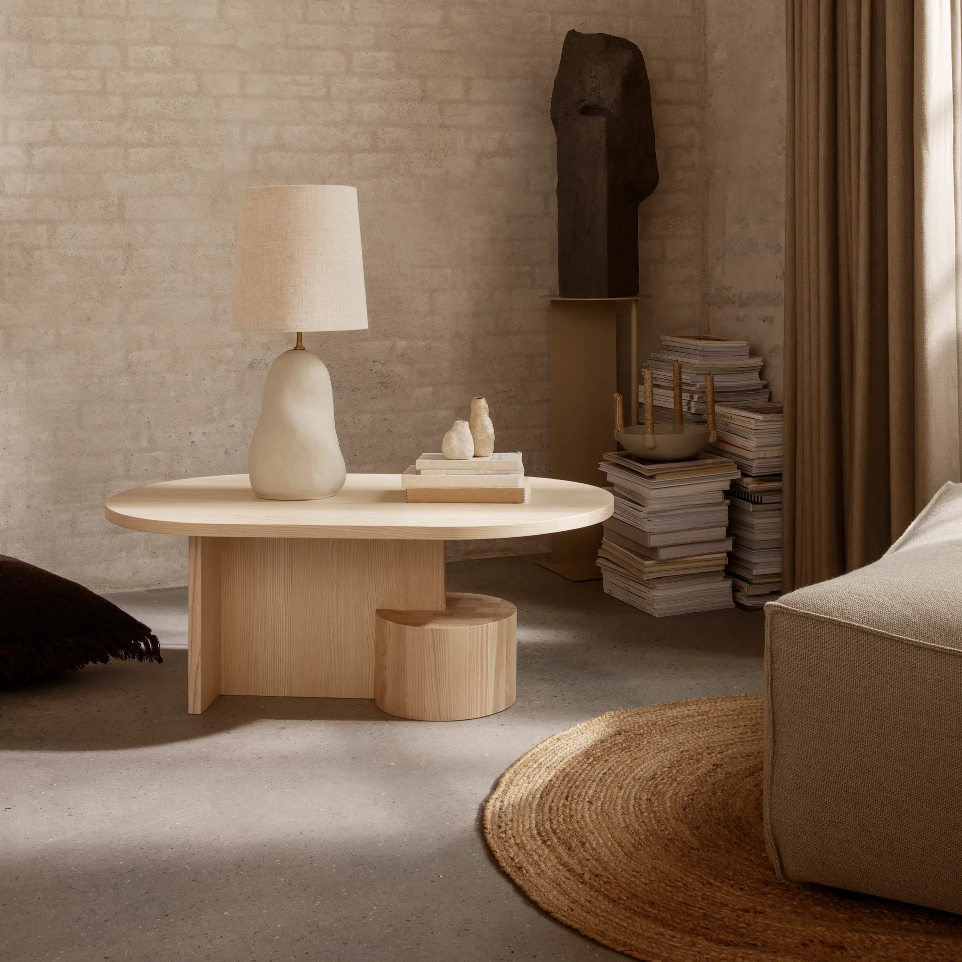 Eternal jute vloerkleed rond large, Natural Ferm Living