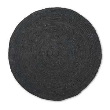 Eternal jute vloerkleed rond small - Black - Ferm Living