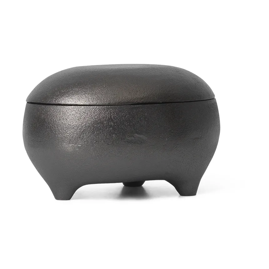 Evoke twin kaars in pot, Zwart geanodiseerd aluminium Ferm Living