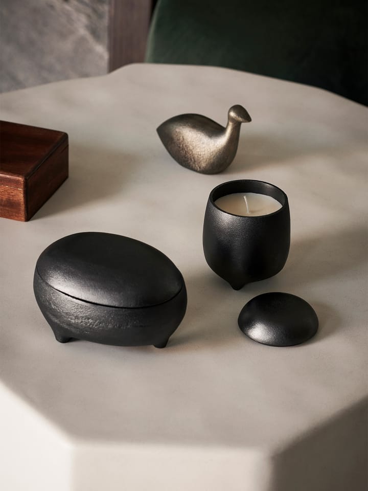 Evoke twin kaars in pot, Zwart geanodiseerd aluminium Ferm Living
