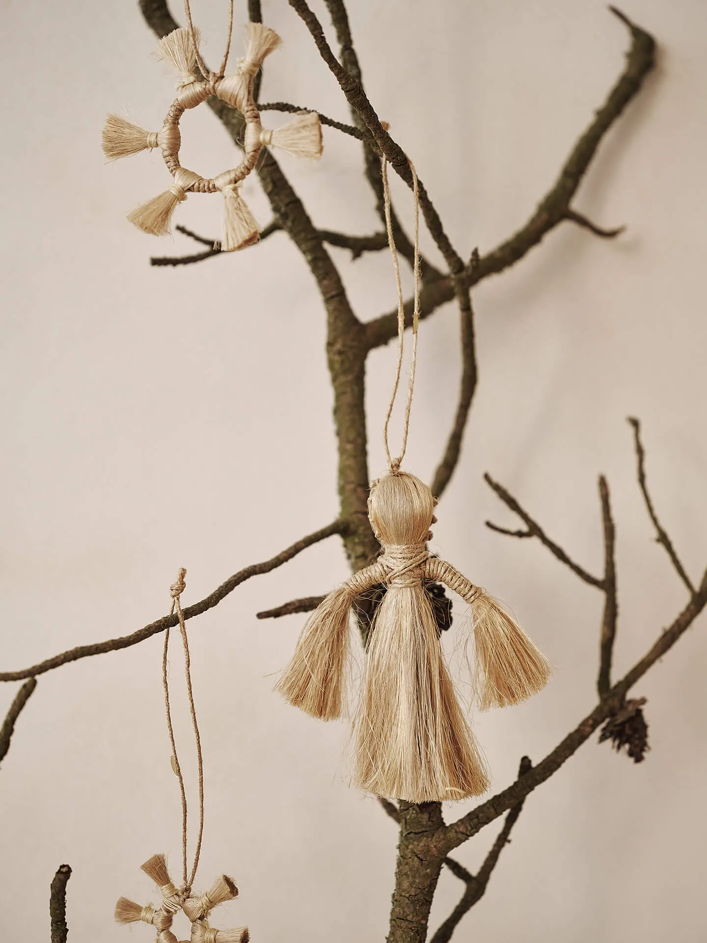 Ferm Living Jute Stars kerstboomversiering 3-delig, Natural Ferm Living