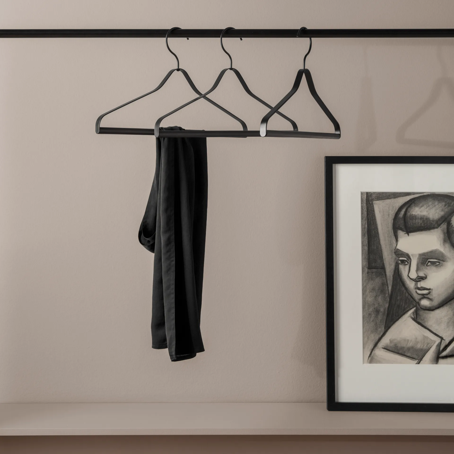 Ferm Living kleerhanger 3-pack, zwart Ferm Living