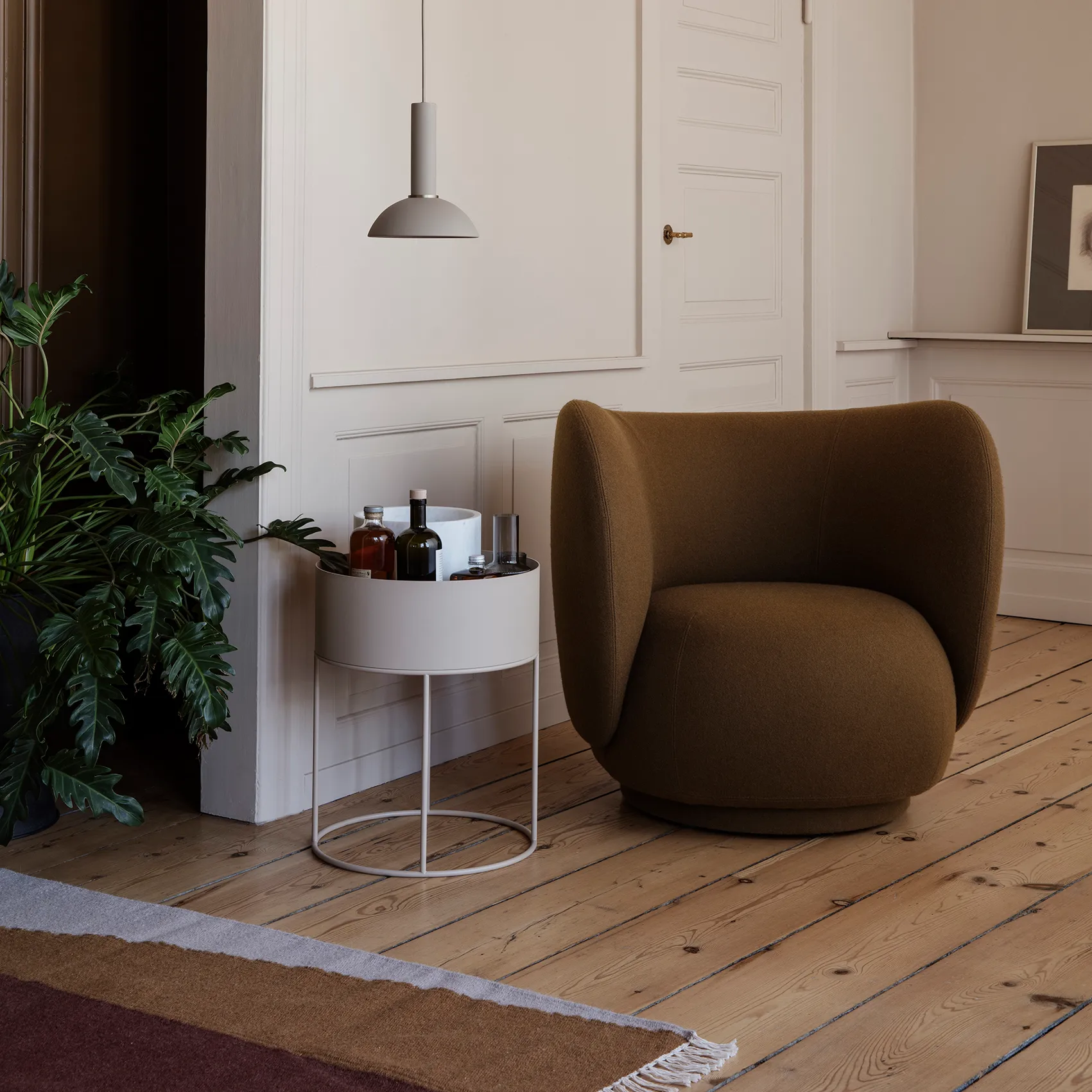 Ferm Living plant box rond, Cashmere Ferm Living