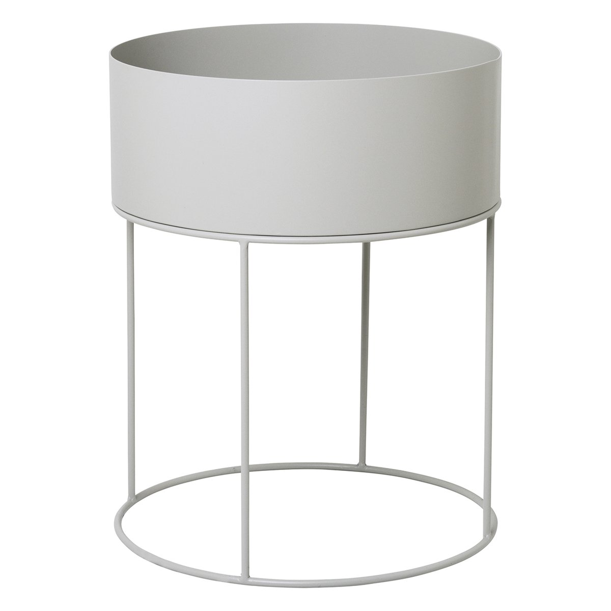 Ferm Living plant box rond lichtgrijs | Scandinavisch Interieur | Bloempotten | Grijs