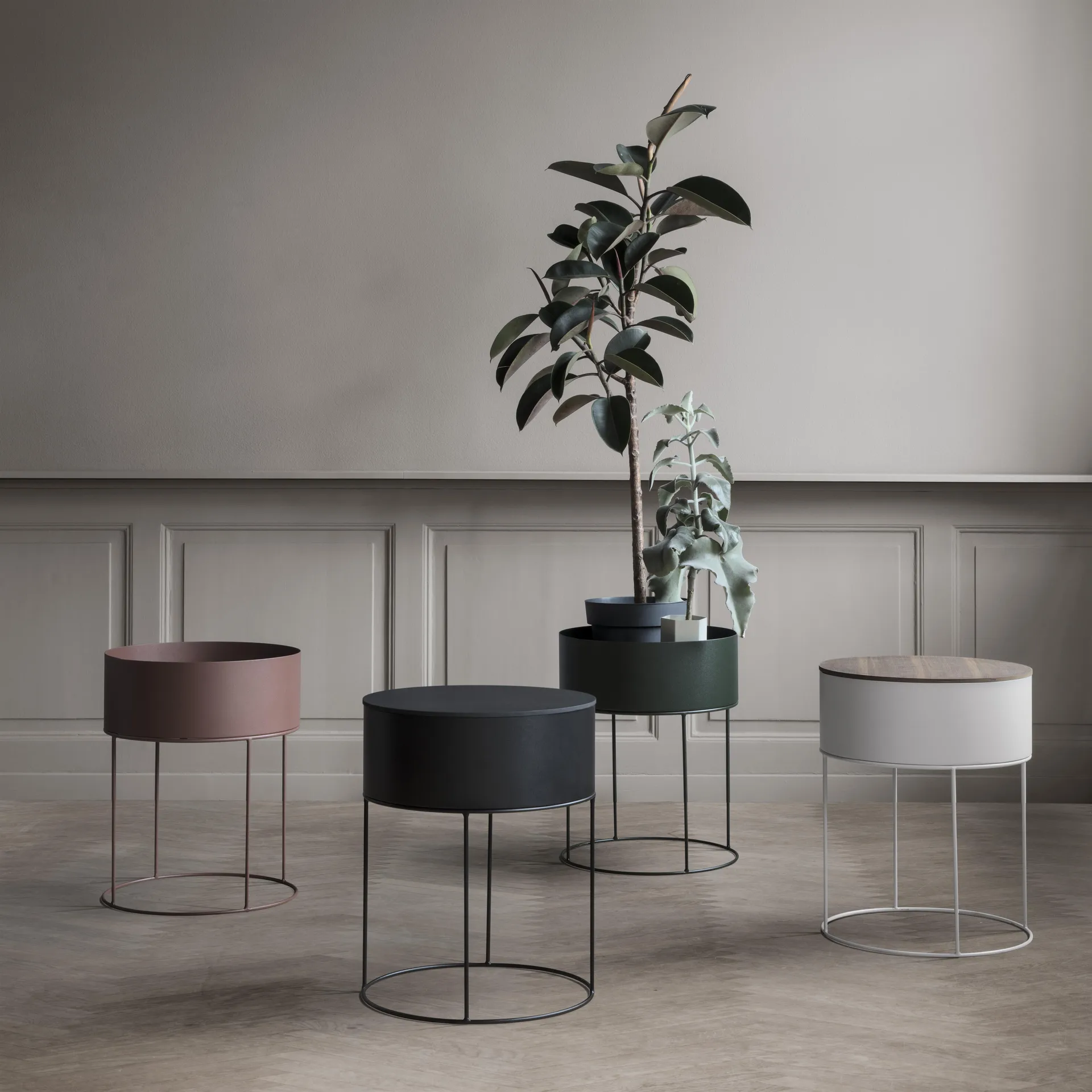 Ferm Living plant box rond, lichtgrijs Ferm Living