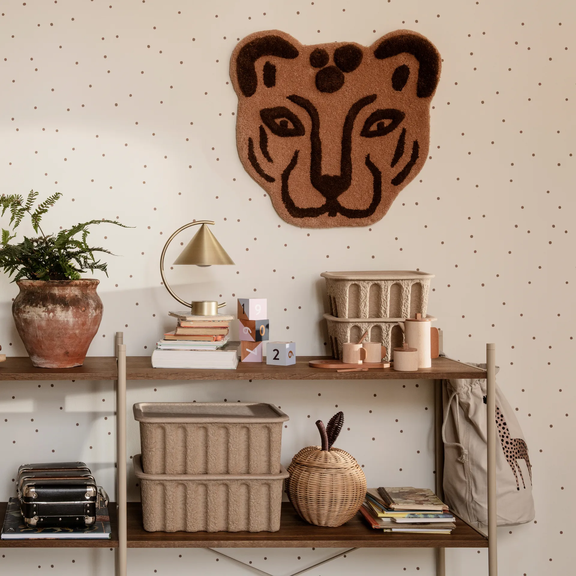 Ferm opbergdoos papier met deksel 2-pack, Bruin Ferm Living