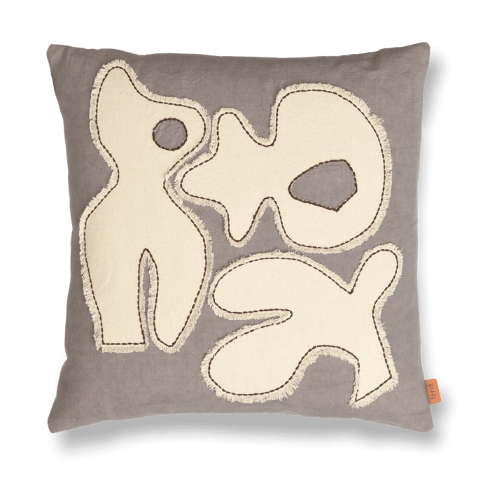 Figure kussenhoes 50x50 cm - Grijsblauw-Ivorenwit - Ferm LIVING