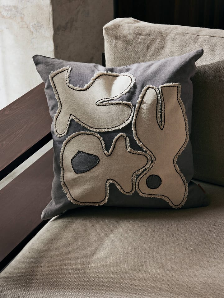 Figure kussenhoes 50x50 cm, Grijsblauw-Ivorenwit Ferm Living