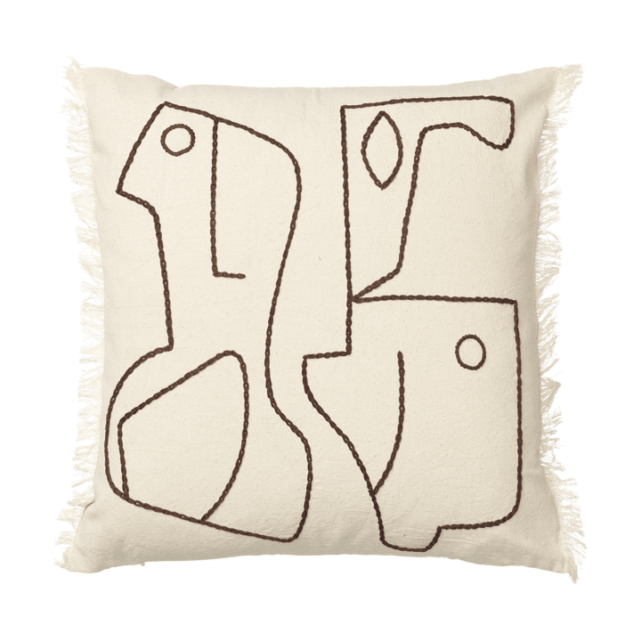 Figure kussenhoes 50x50 cm - Roomwit-Koffie - Ferm Living
