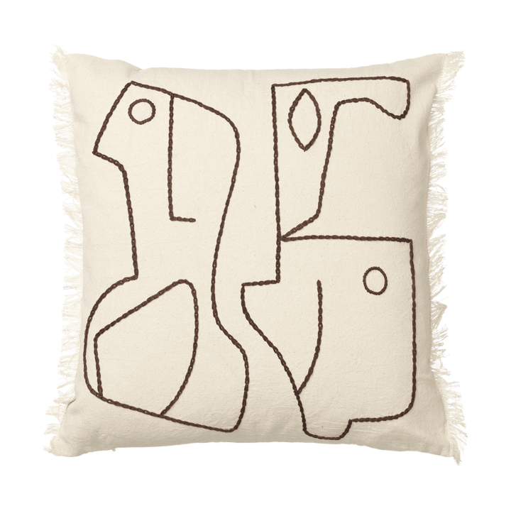 Figure kussenhoes 50x50 cm - Roomwit-Koffie - Ferm LIVING