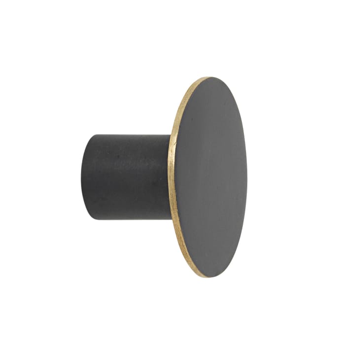 Flat Circle haak zwart-messing - klein, Ø 4 cm - Ferm LIVING