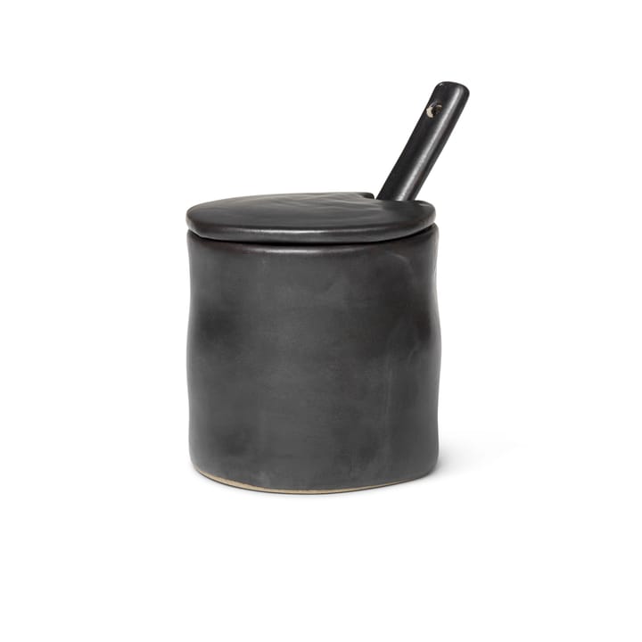 Flow jampot met lepel, Zwart Ferm Living