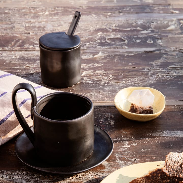 Flow jampot met lepel, Zwart Ferm Living