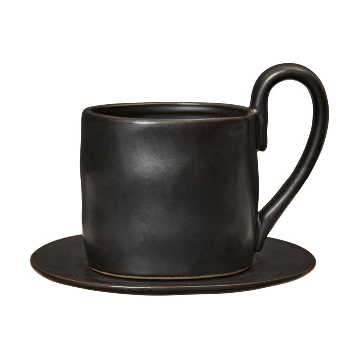 Flow mok met schotel 25 cl - Black - Ferm Living