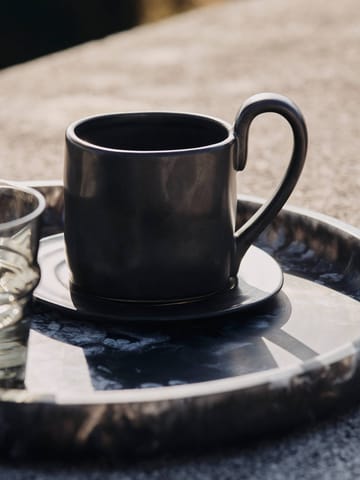 Flow mok met schotel 25 cl - Black - Ferm Living