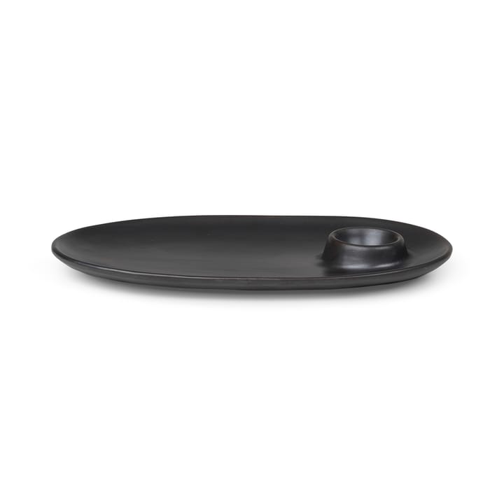 Flow ontbijtbord 14x23,5 cm - Black - Ferm Living