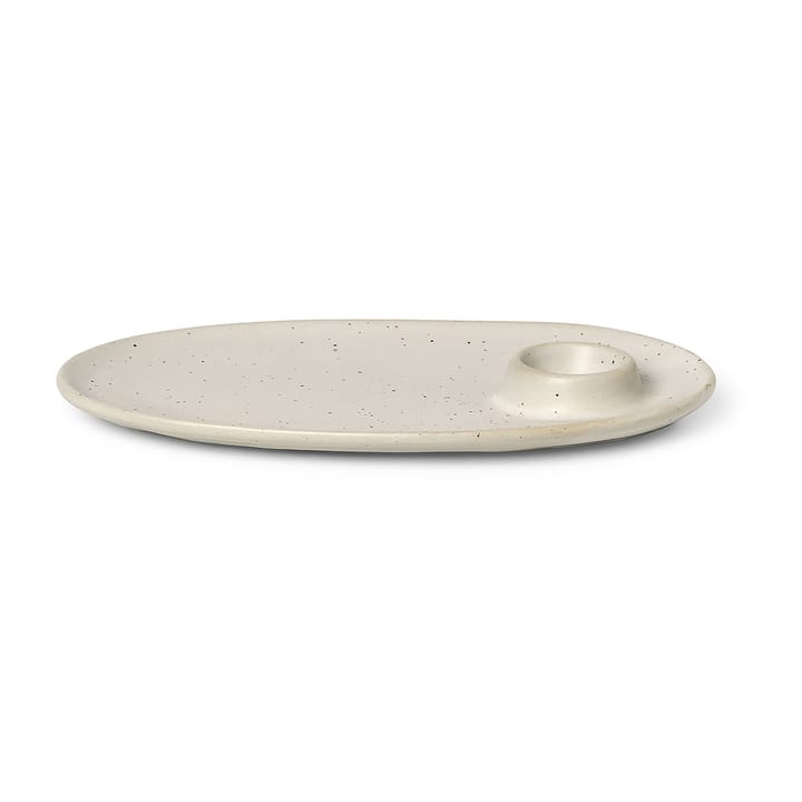 Flow ontbijtbord 14x23,5 cm - Off-white speckle - Ferm Living