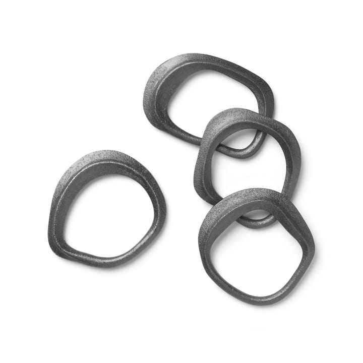 Flow servetring 4-pack - Zwart messing - Ferm Living