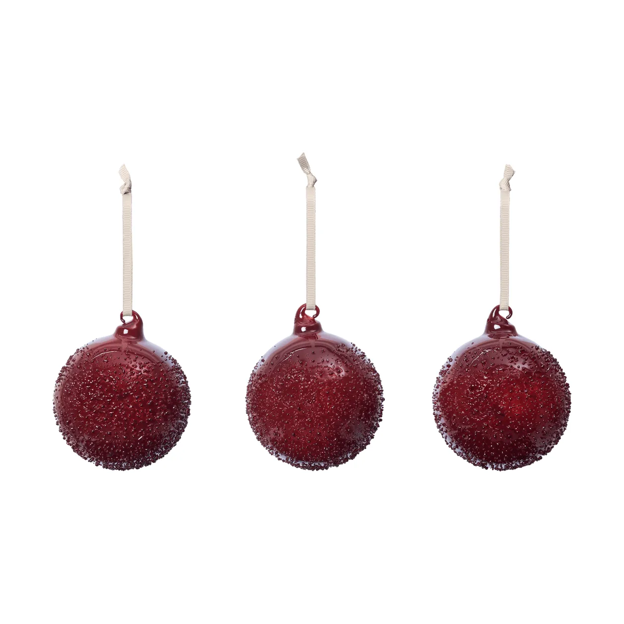 Flurry kerstballen 3-pack, M, Picante Red Ferm Living